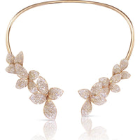 Pasquale Bruni  - Giardini Segreti Multi Flower Collier in 18k Rose Gold with White and Champagne Diamonds