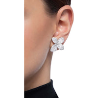 Pasquale Bruni  - Giardini Segreti Small Flower Earrings in 18k White Gold with Diamonds