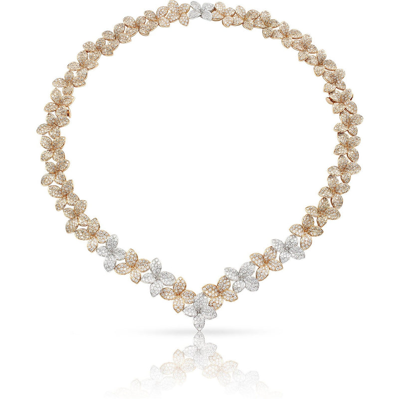 Pasquale Bruni  - Goddess Garden Necklace in 18k White and Rose Gold with White and Champagne Diamonds