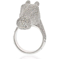 Hermes - 18K White Gold 4 Carat Diamond Galop Horse Ring