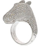 Hermes - 18K White Gold 4 Carat Diamond Galop Horse Ring