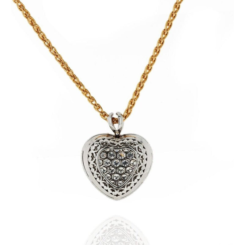 Kurt Wayne - Platinum & 18K Yellow Gold 5.50 Carat Pave Diamond Heart ...