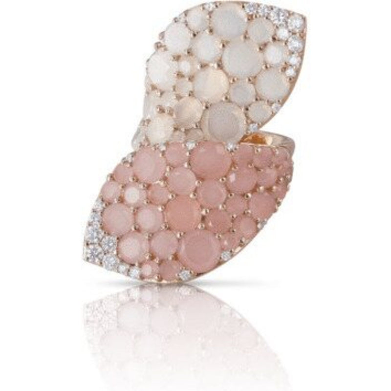 Pasquale Bruni  - Lakshmi Ring in 18k Rose Gold with Pink Chalcedony, Moonstone and Diamonds
