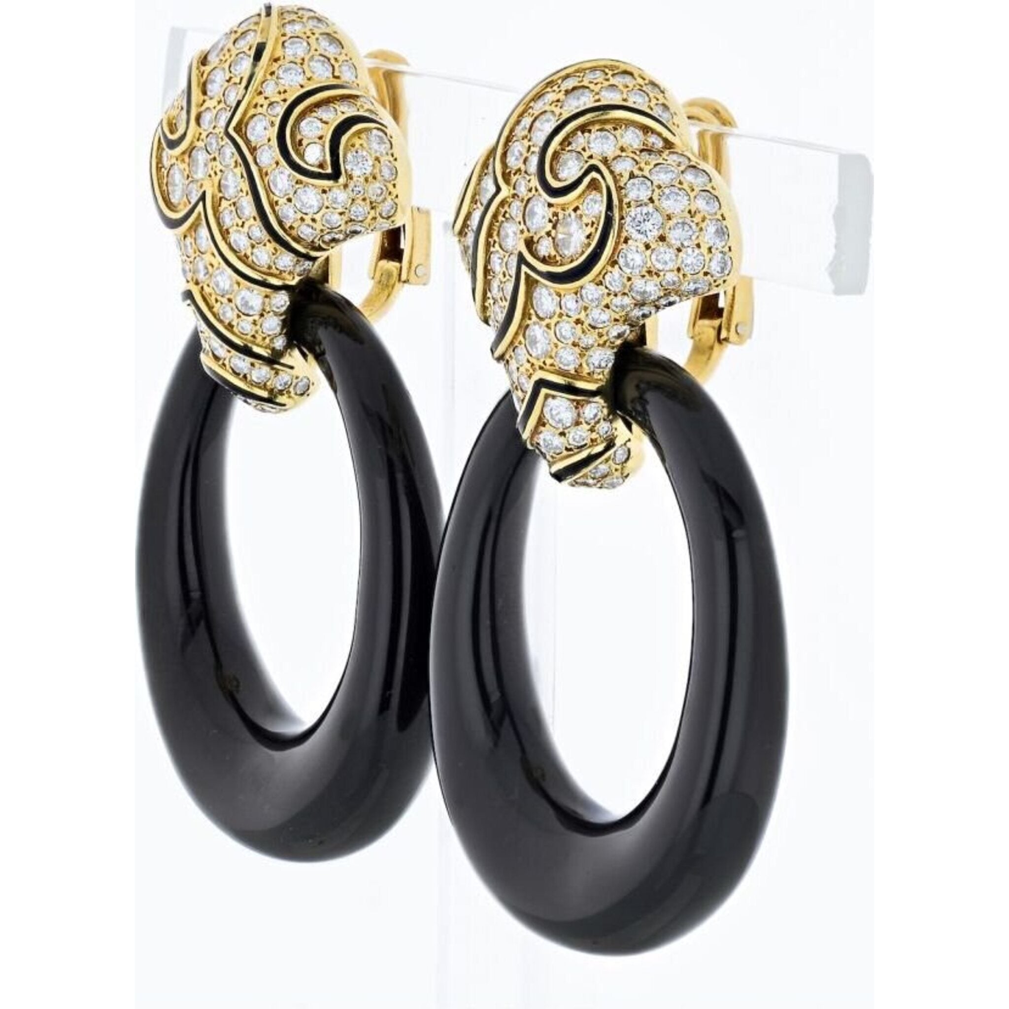 Marina B. - Diamond 18K Yellow Gold Black Onyx Door-Knocker