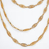 Navette - 18K Yellow Gold Navette Link Long Chain Necklace