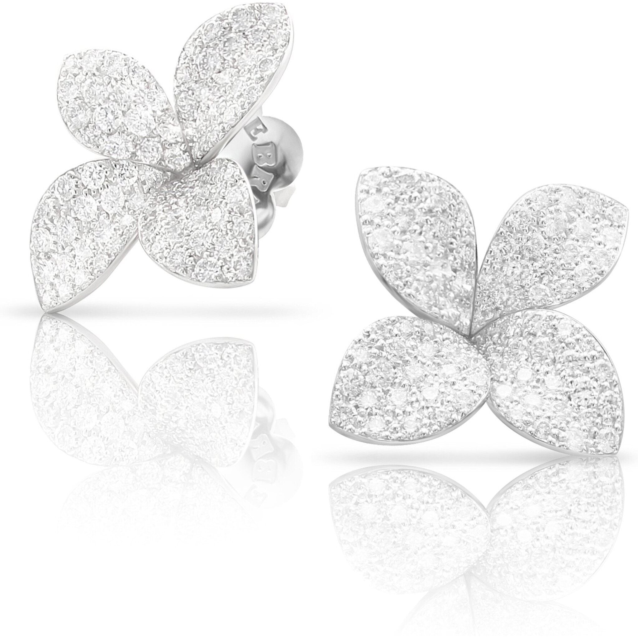 Petit Garden Medium Studs: 18k White Gold & Diamonds