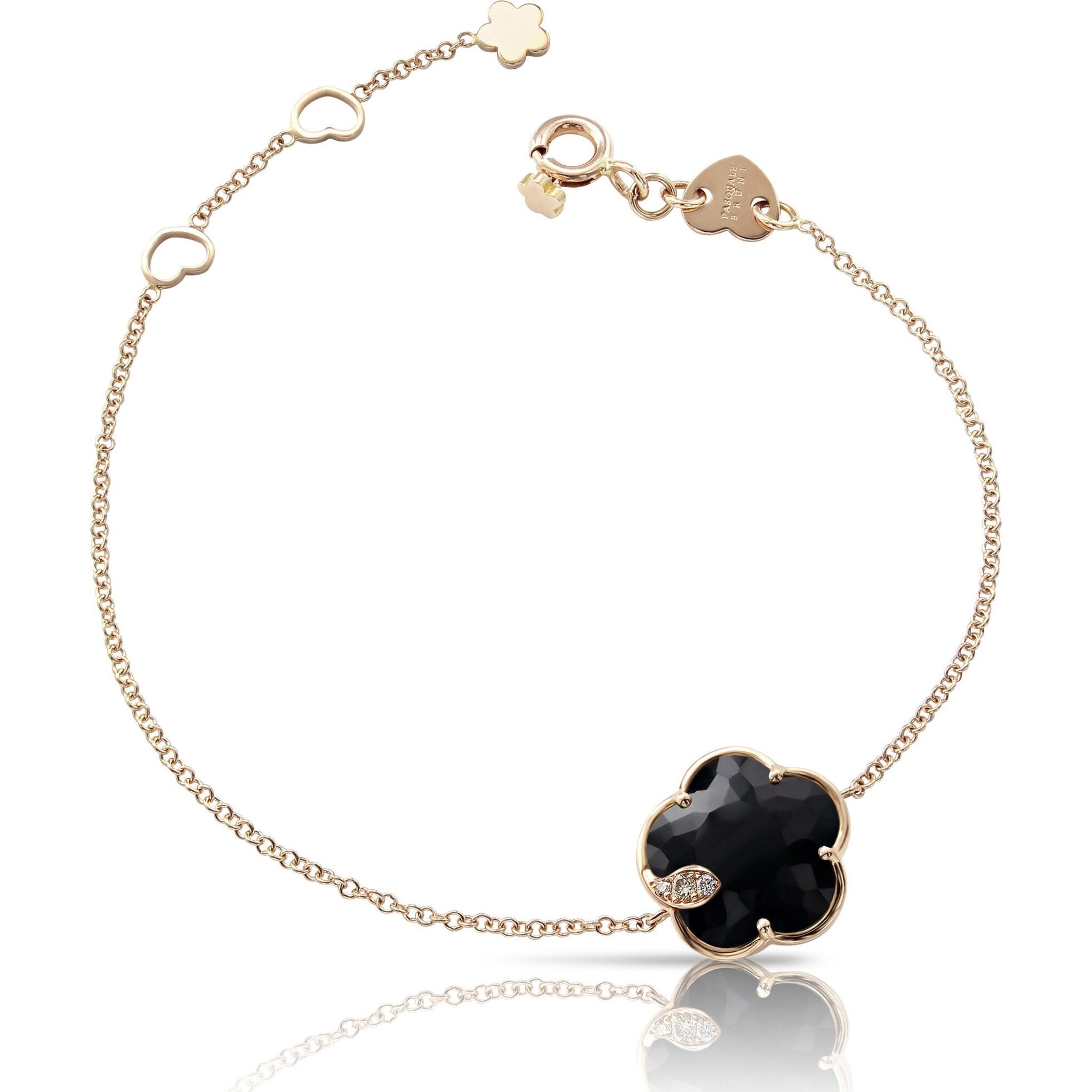 Pasquale Bruni - Petit Joli Bracelet in 18k Rose Gold with Onyx, White and  Champagne Diamonds