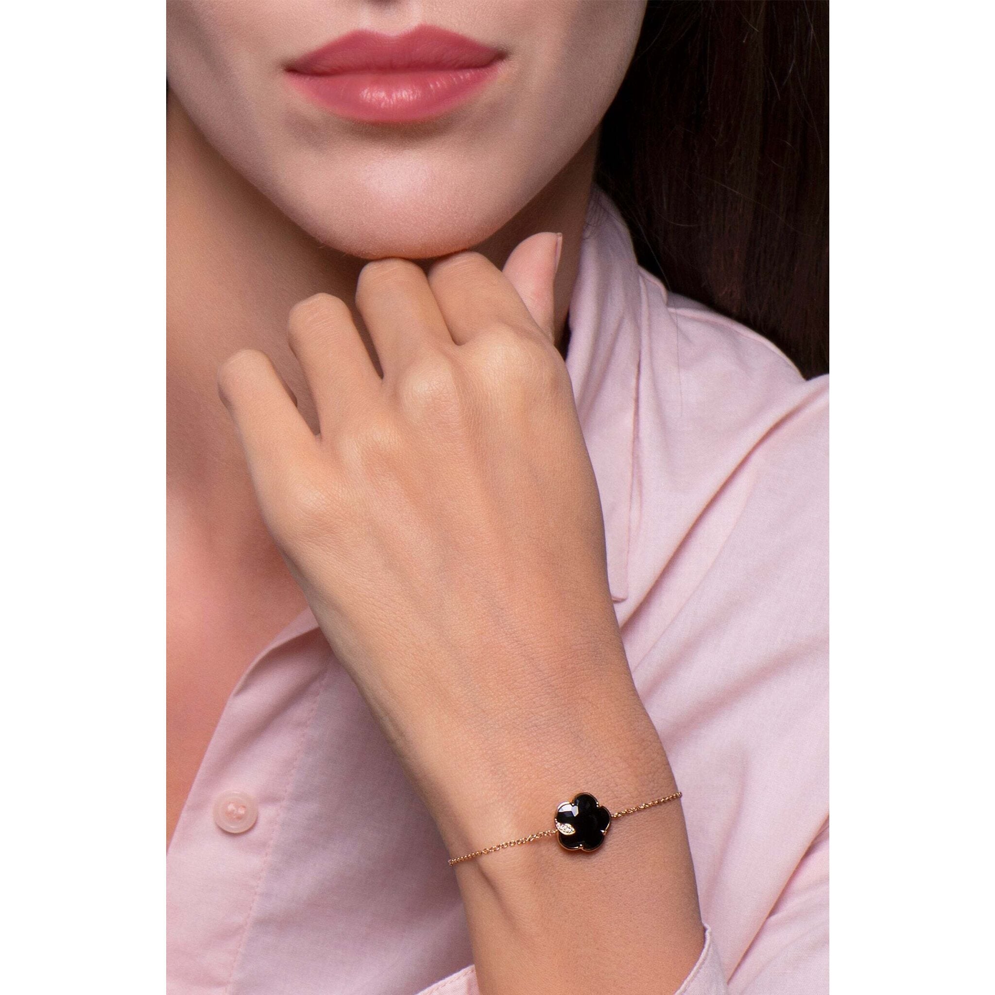 Pasquale Bruni - Petit Joli Bracelet in 18k Rose Gold with Onyx, White and  Champagne Diamonds