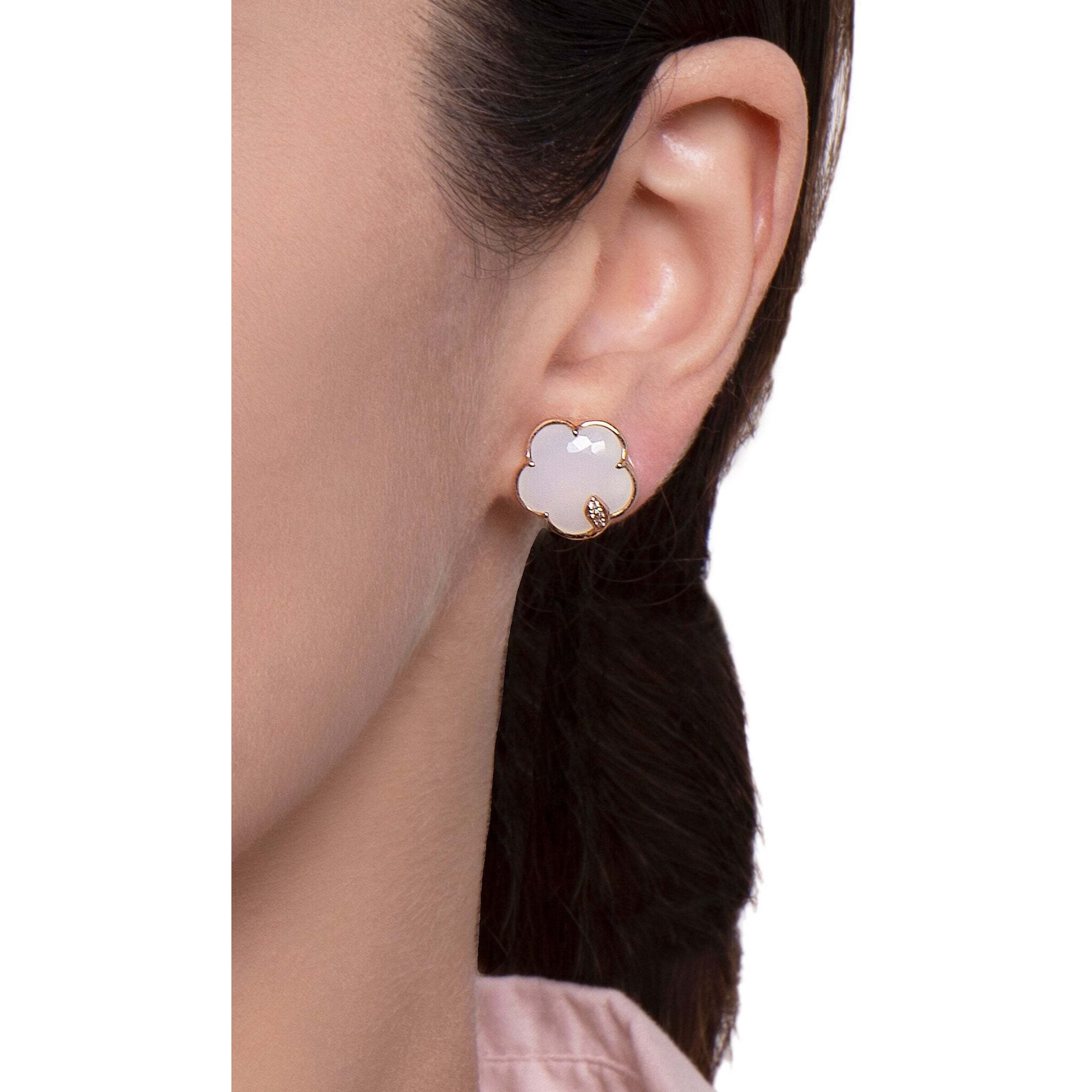 Van Cleef Arpel Magic Alhambra Diamond and Rose Gold Earrings