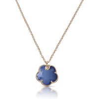 Pasquale Bruni  - Petit Joli Necklace in 18k Rose Gold with Blue Moon (White Agate and Lapis Lazuli doublet), White and Champagne Diamonds