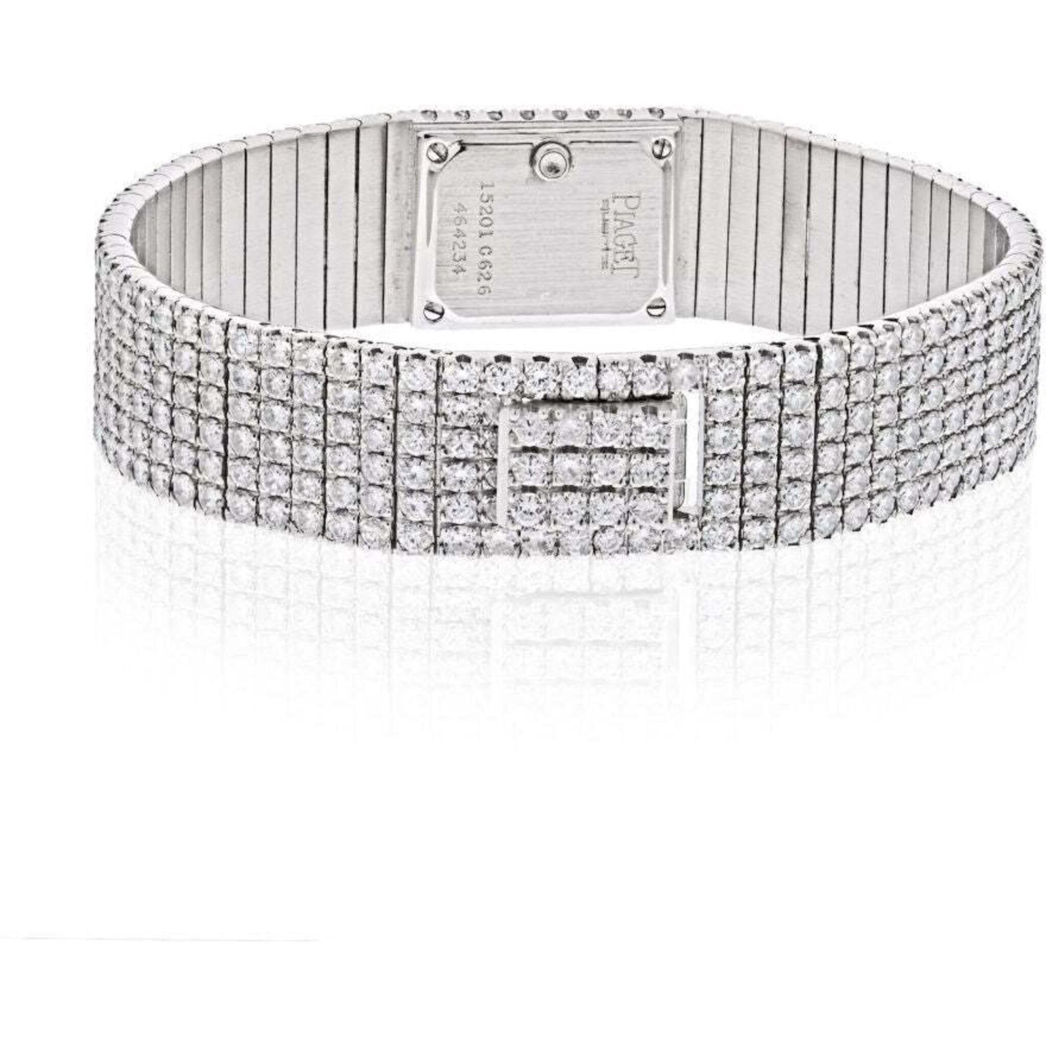 Piaget 18K White Gold 15201 Polo Evening Diamond Ladies Wrist