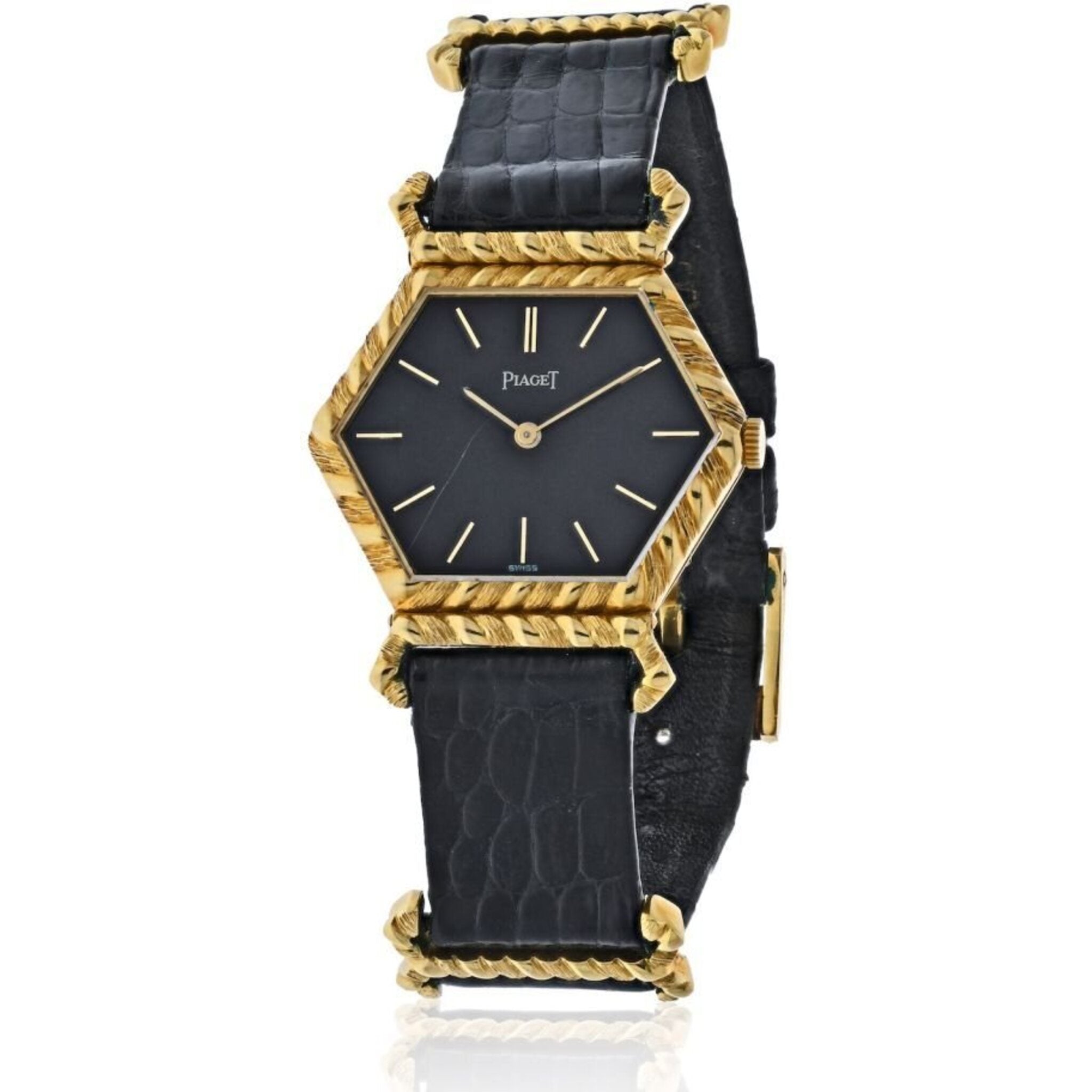 Piaget 18K Yellow Gold 9559 D Hexagonal Vintage Ladies Watch