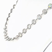 Platinum 15 Old European Cut Diamond By The Yard Chain Necklace