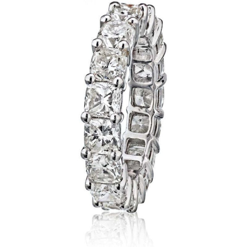 Platinum 17 Cushion Cuts approx 6.00 Carat Total Weight Diamond Eternity Band