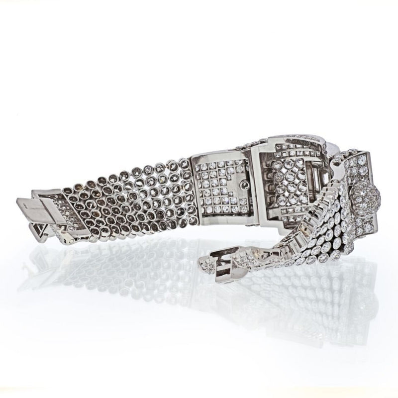 Platinum 1930's Art Deco 60 Carat Diamond Bracelet