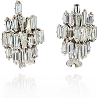 Platinum 1960's Baguette Diamond Earrings