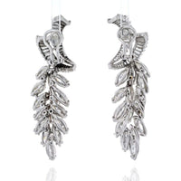 Platinum 21 Carat Diamond Spray Marquise Cut Earrings