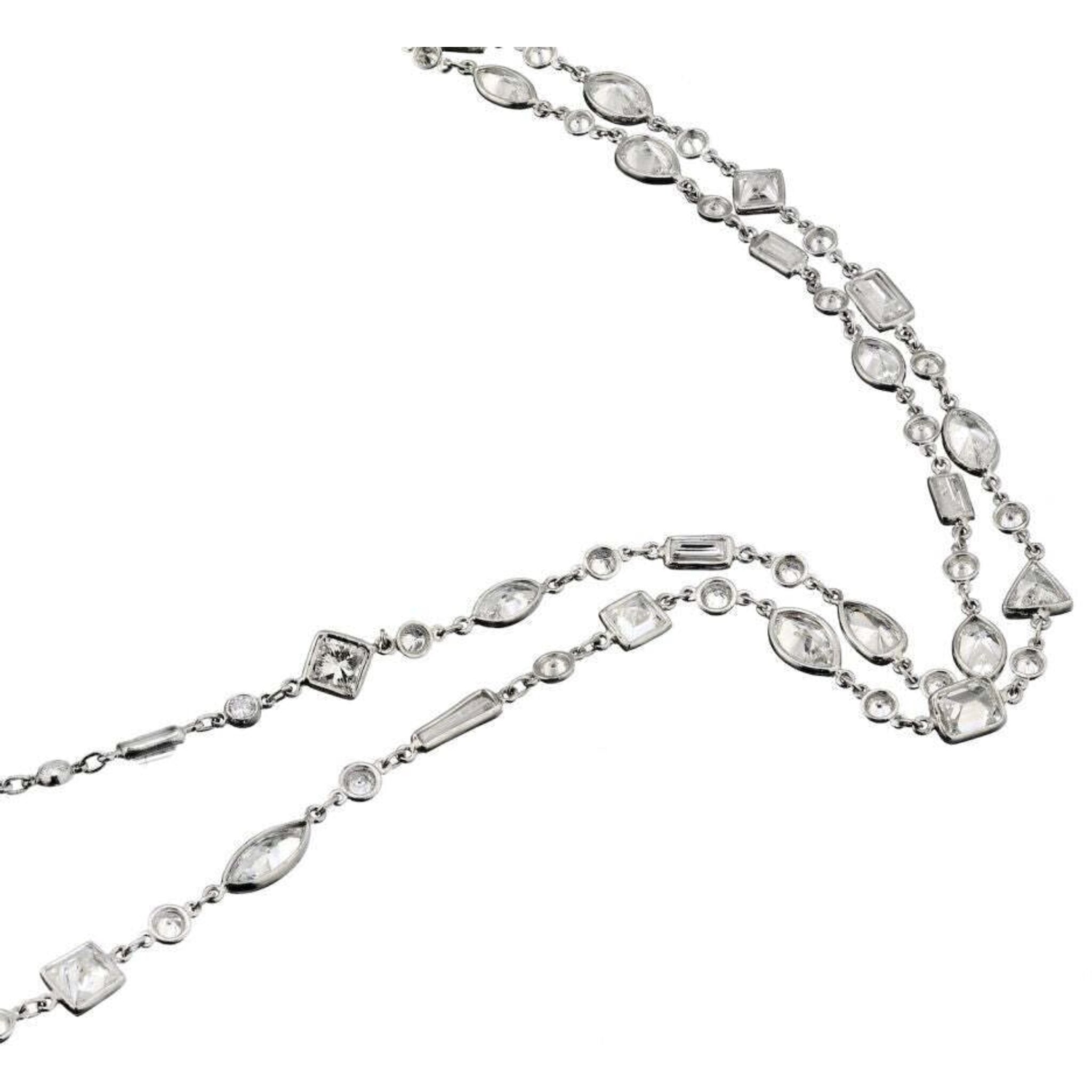 Milana 26 Carat Combine Mix Shape Diamond Multi-Strand Necklace in 14k