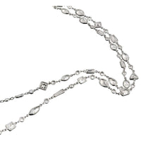 Platinum 23.50 Carat Handmade Multi Shape Diamonds by the Yard Necklace