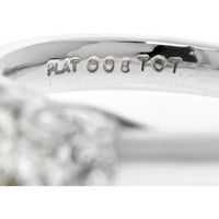 Platinum 2.66 Carats Three Stone Old European Cut Engagement Ring