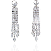 Platinum 27 Carat Diamond Hanging Chandelier Estate Earrings