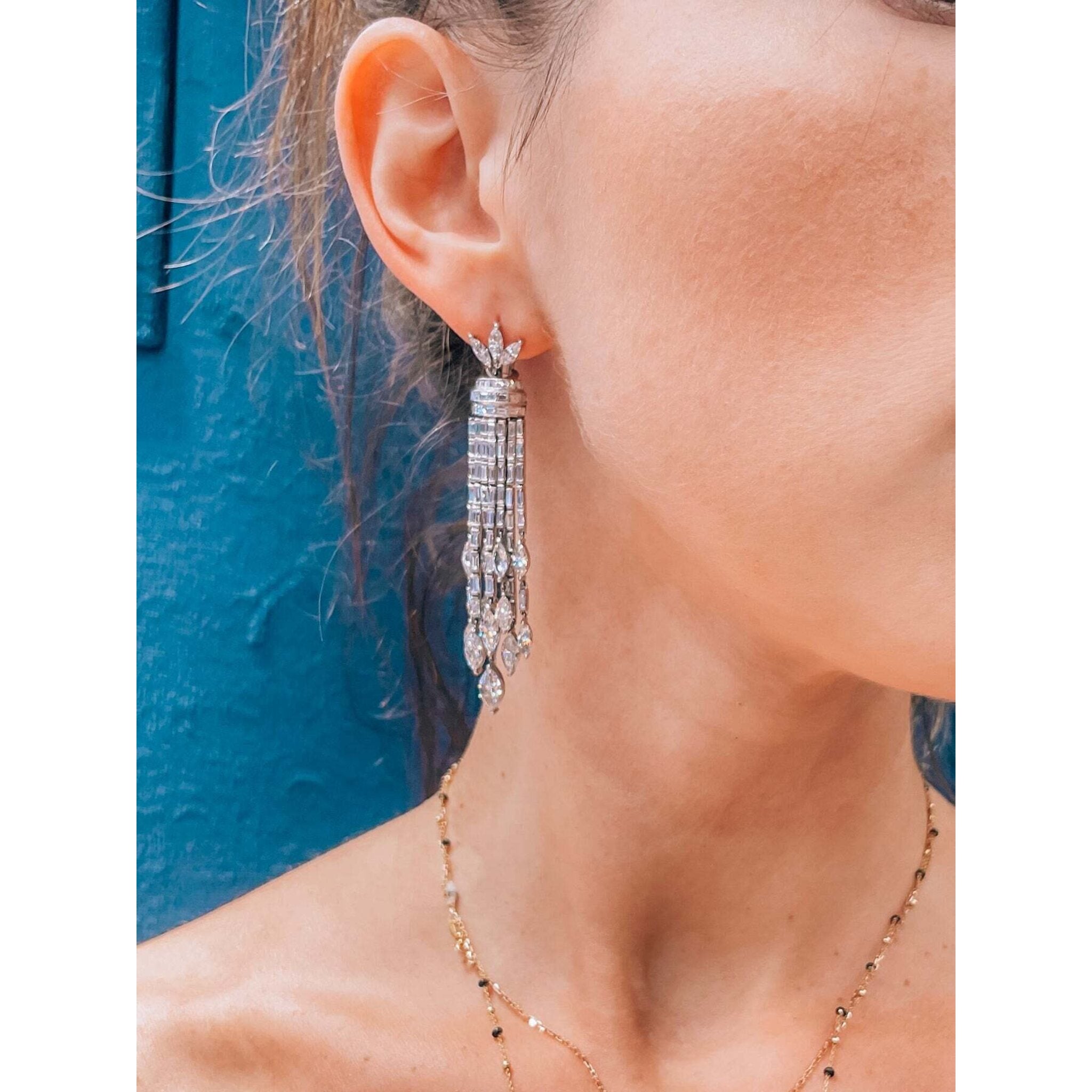 Super Dramatic Chain Tassel Cascade Earrings online