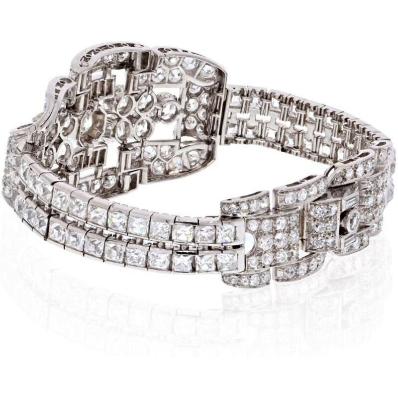 Platinum 35 Carats Diamond Deco Bracelet
