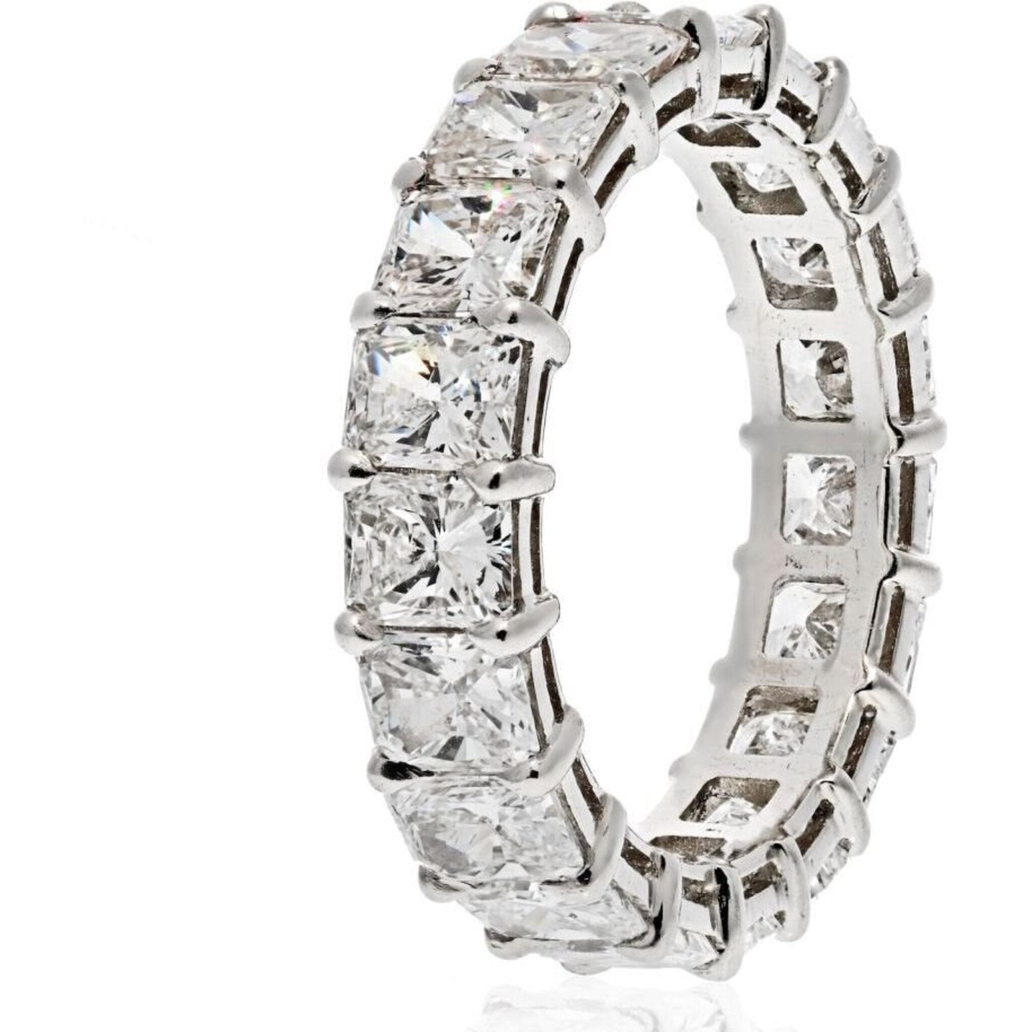 Platinum 6.50 Carats Radiant Cut Diamond Eternity Band