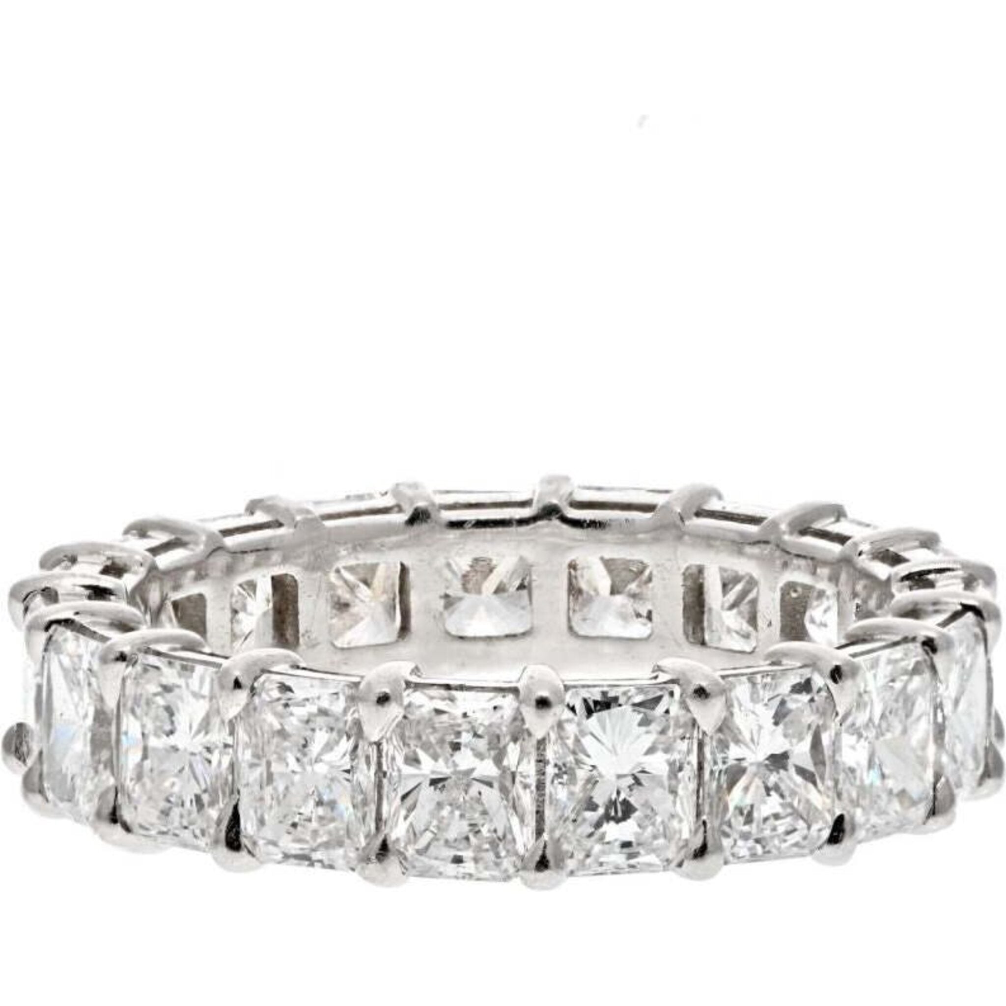 Platinum 6.50 Carats Radiant Cut Diamond Eternity Band