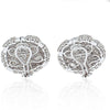 Platinum & 18K White Gold 17 Carat Diamond Cluster Earrings