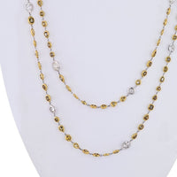 Platinum & 18K Yellow Gold 32 Carat 56 Inches Fancy Color And White Diamonds by the Yard Necklace