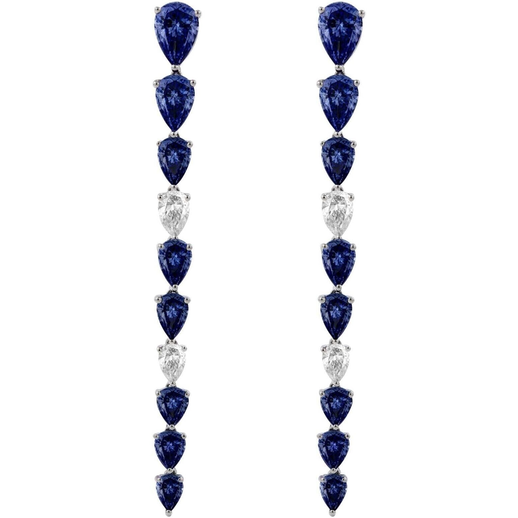 Bloomingdale's Blue Topaz & Diamond Teardrop Drop Earrings in 14K Yellow  Gold - 100% Exclusive | Bloomingdale's