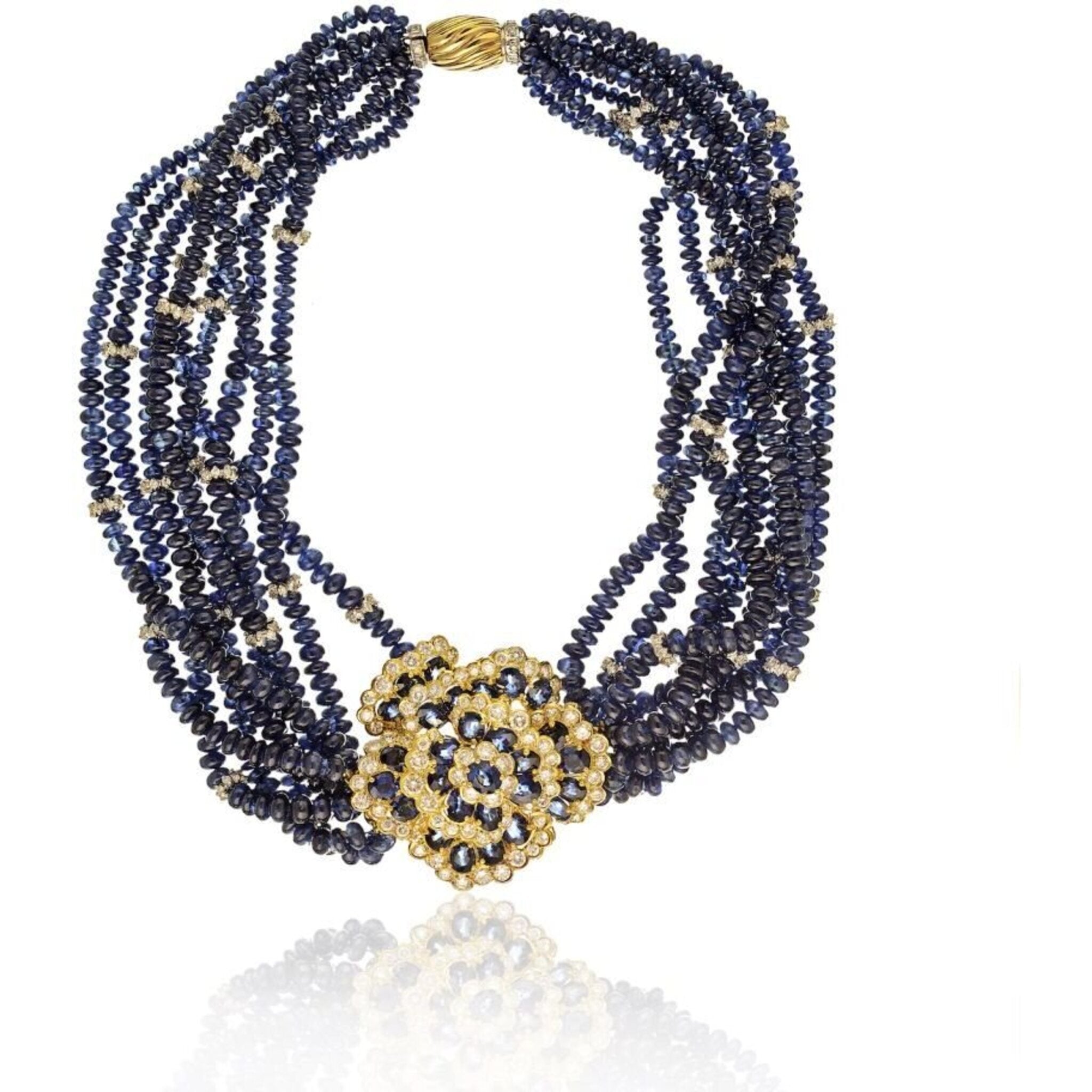 Luxe sapphire beads and diamond necklace – Dira London