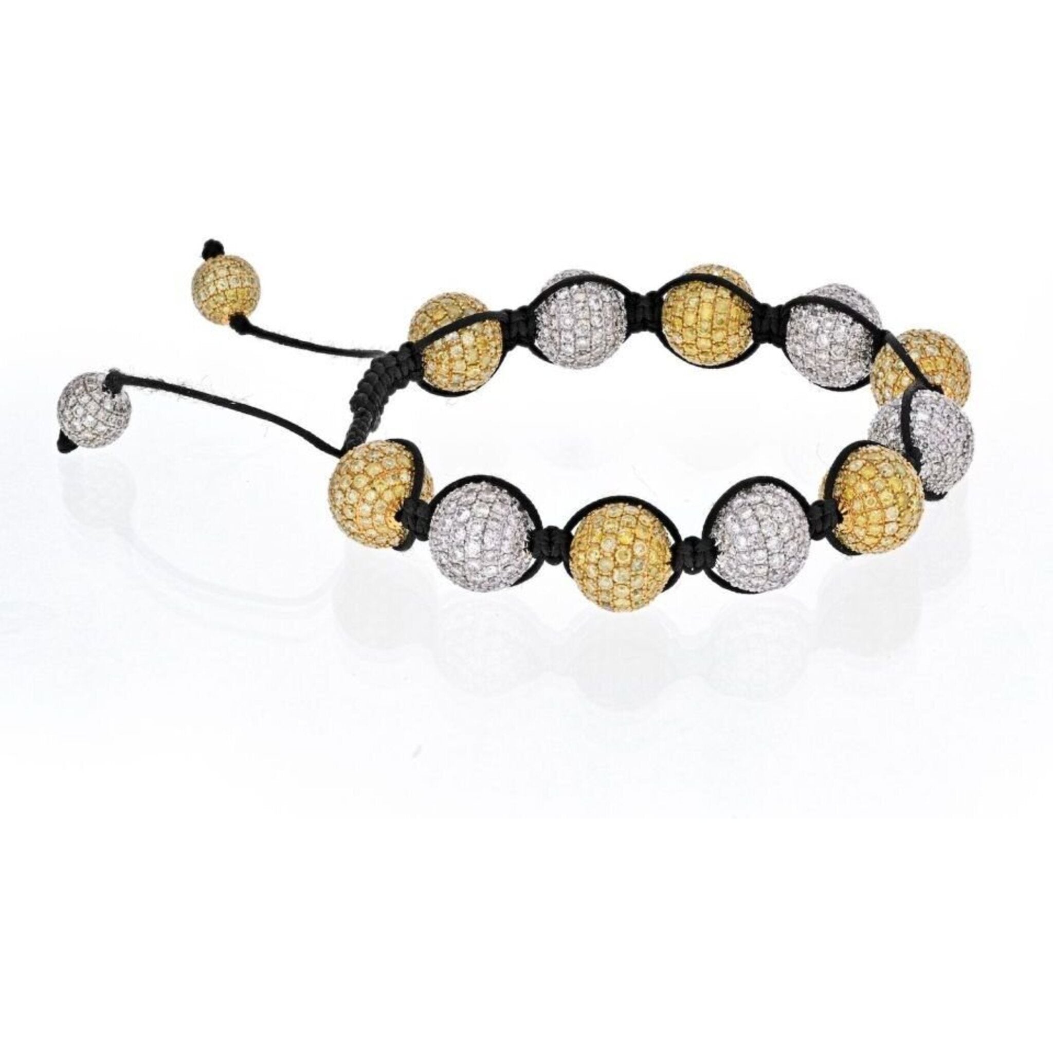 Black and White Crystals Clay Beads Shamballa Bracelet - Ephori London -  Luxury custom natural stone beaded bracelets