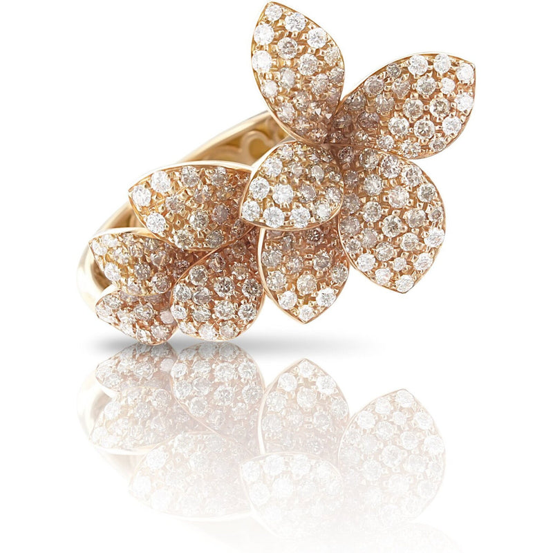 Pasquale Bruni  - Stella in Fiore Ring in 18k Rose Gold with White and Champagne Diamonds