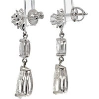 Tiffany & Co. - 14K White Gold 4.42 Carat Diamond Drop Pear Cut Earrings
