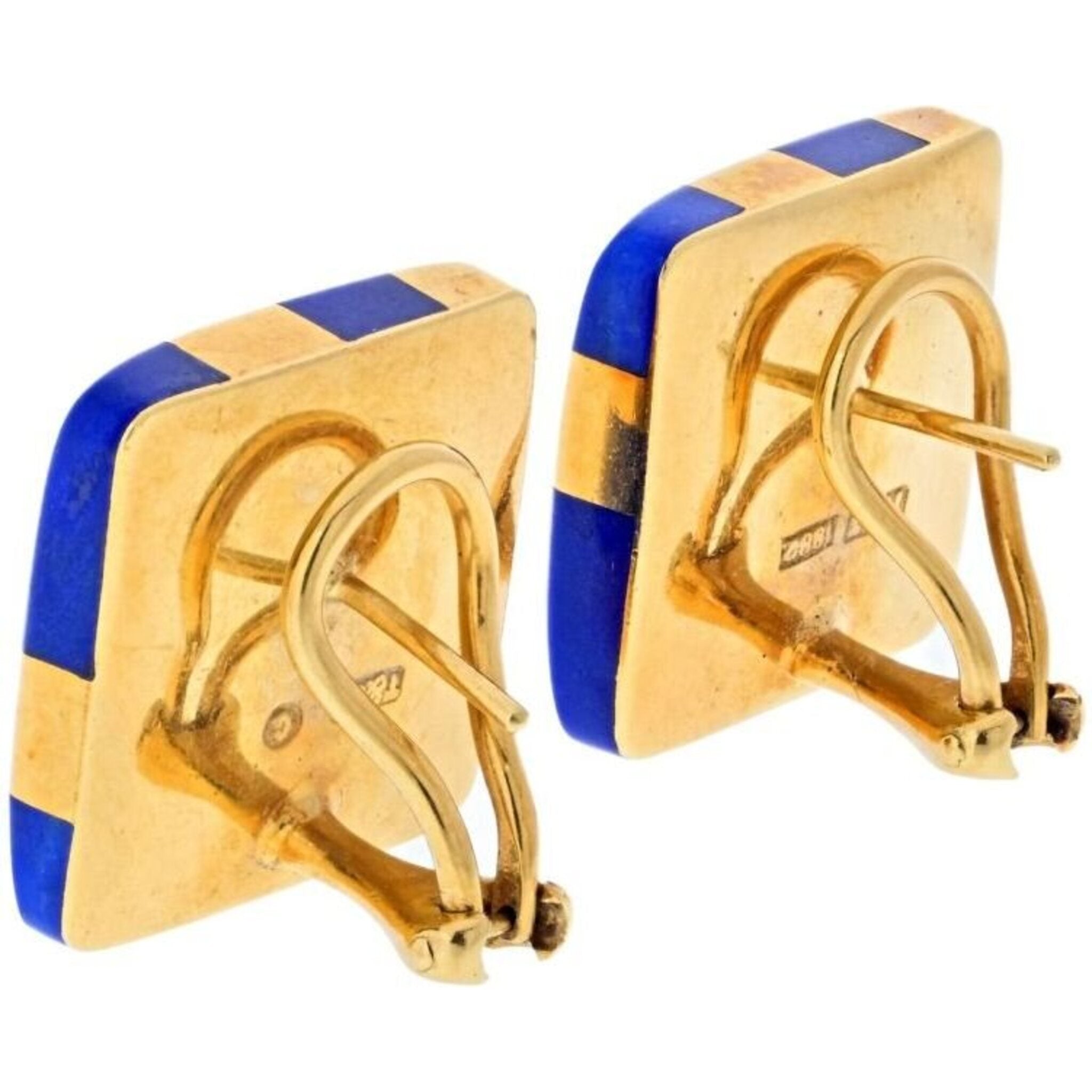 Tiffany & Co 18K Yellow Gold Lapis Lazuli Earrings