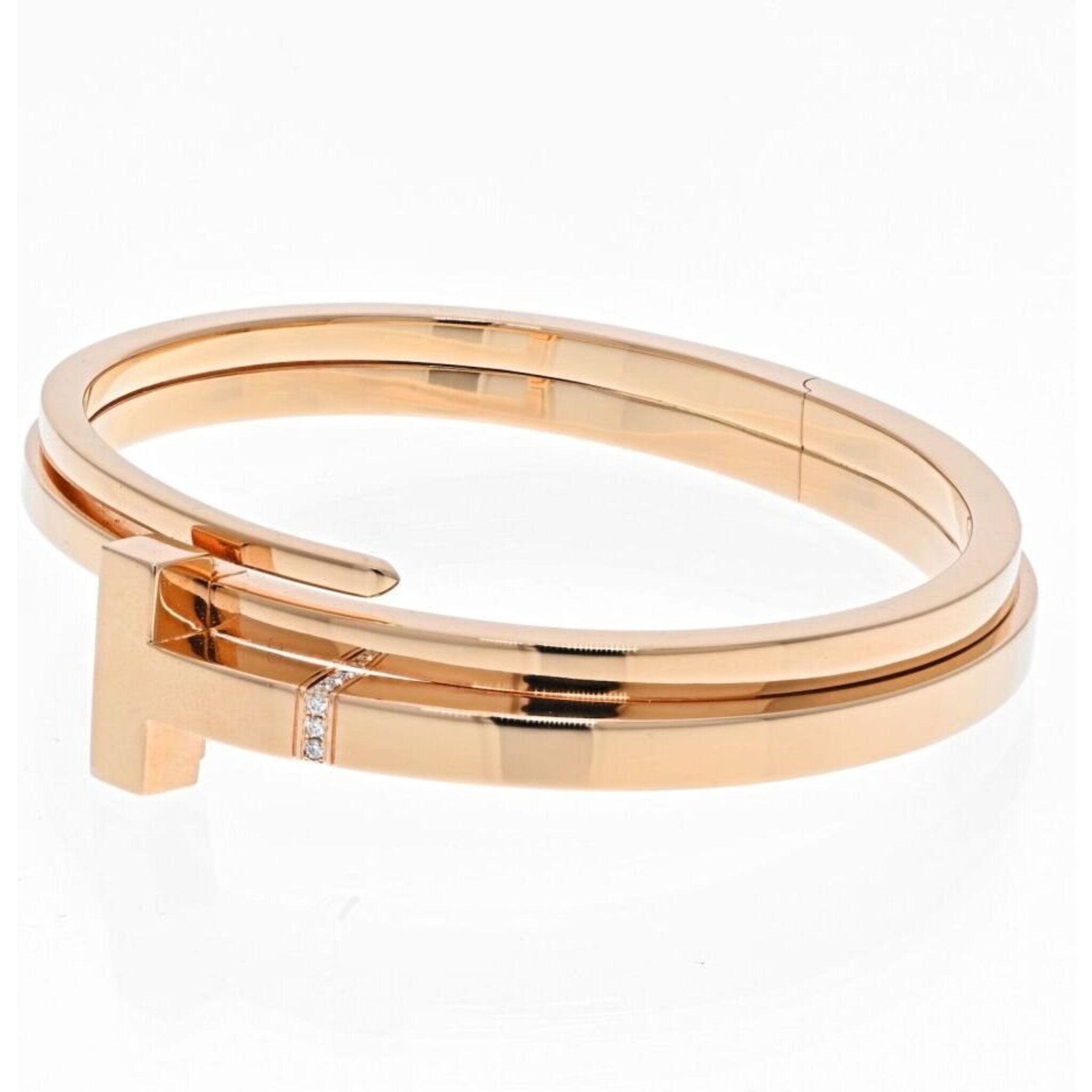 Tiffany T Wire Bracelet in Rose Gold with Black Onyx and Diamonds | Tiffany  & Co.