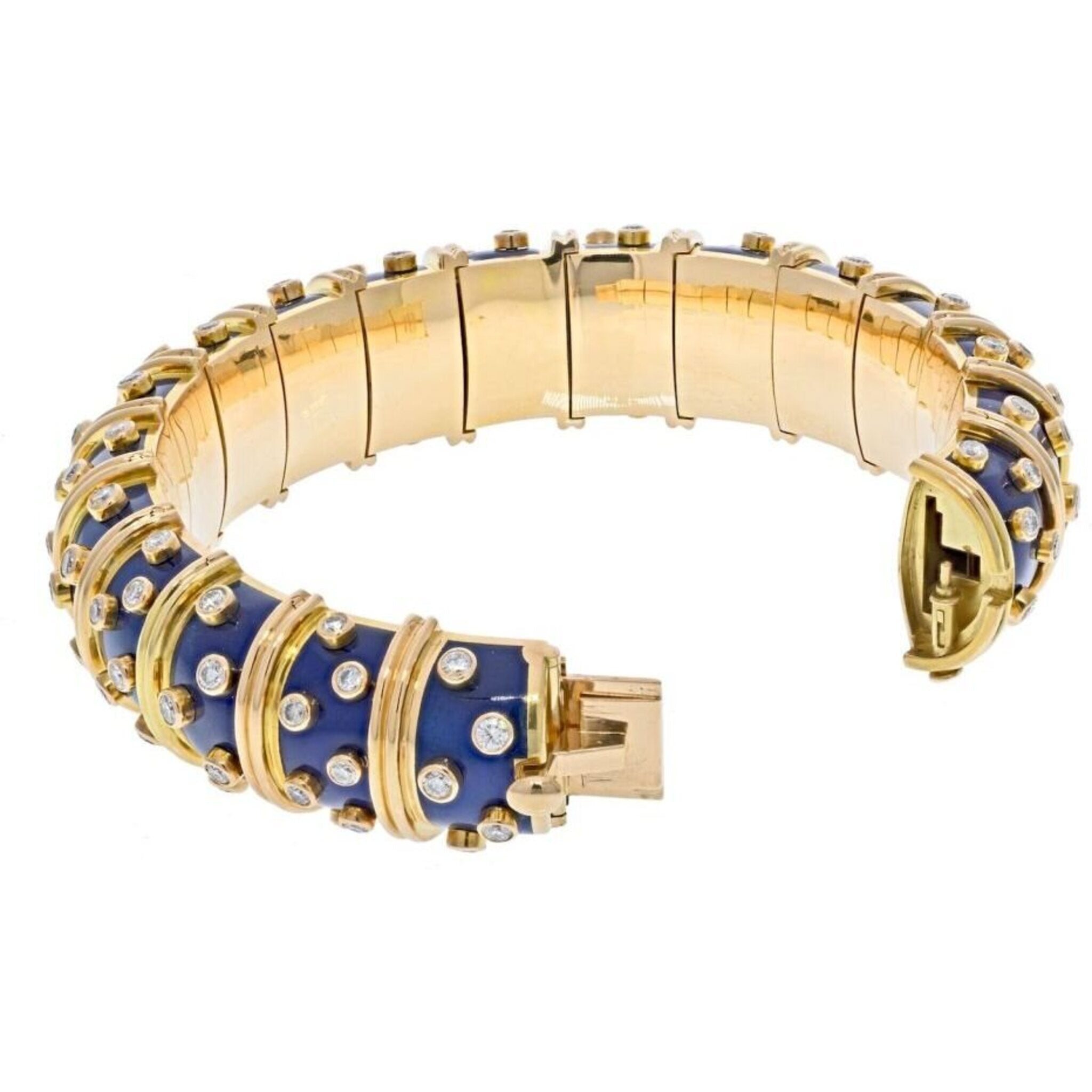 Jean Claude Dell Arte Blue Lapiz Men's Bracelet Gold Over Sterling Silver  New! | eBay