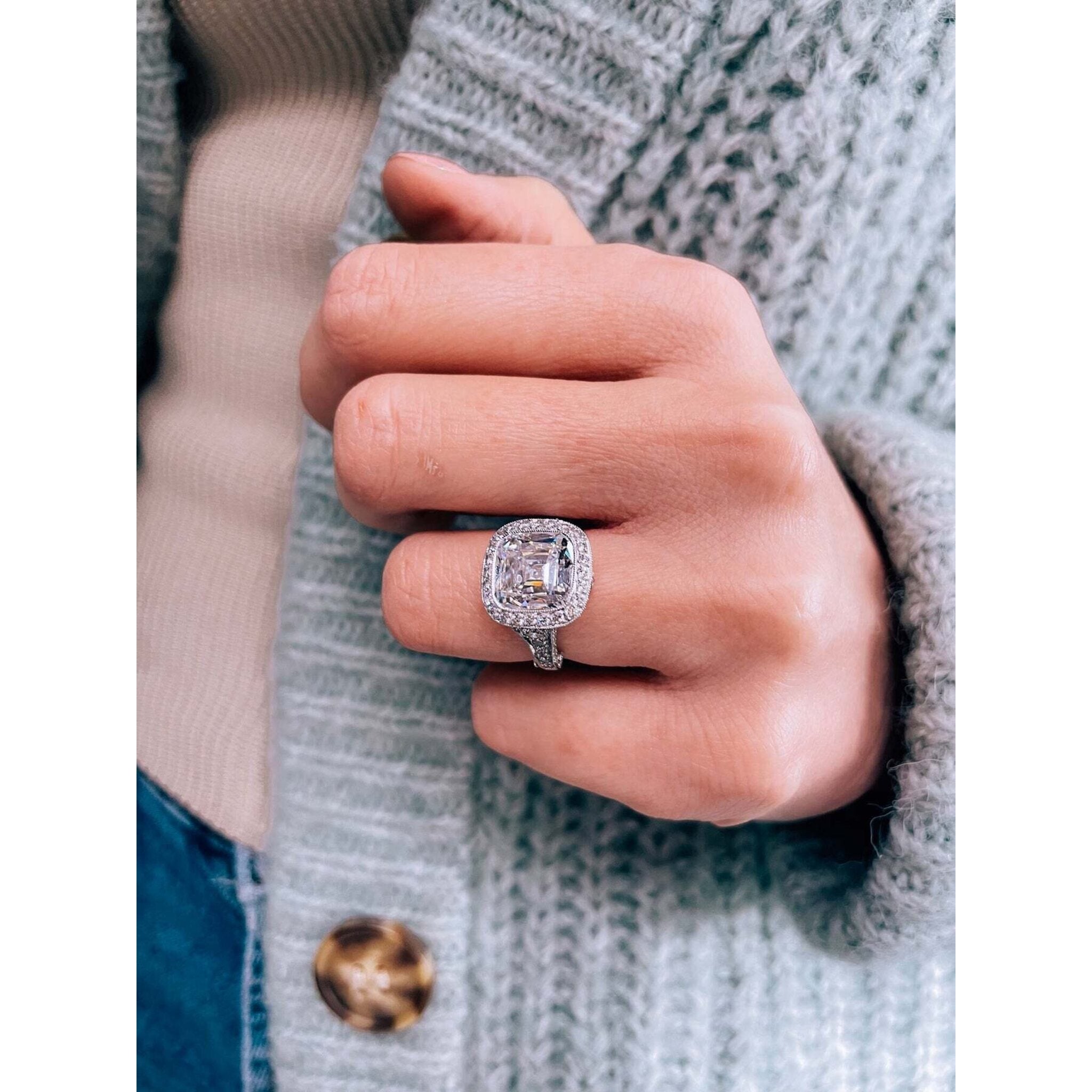 Tiffany and co cushion cut engagement ring Clearance