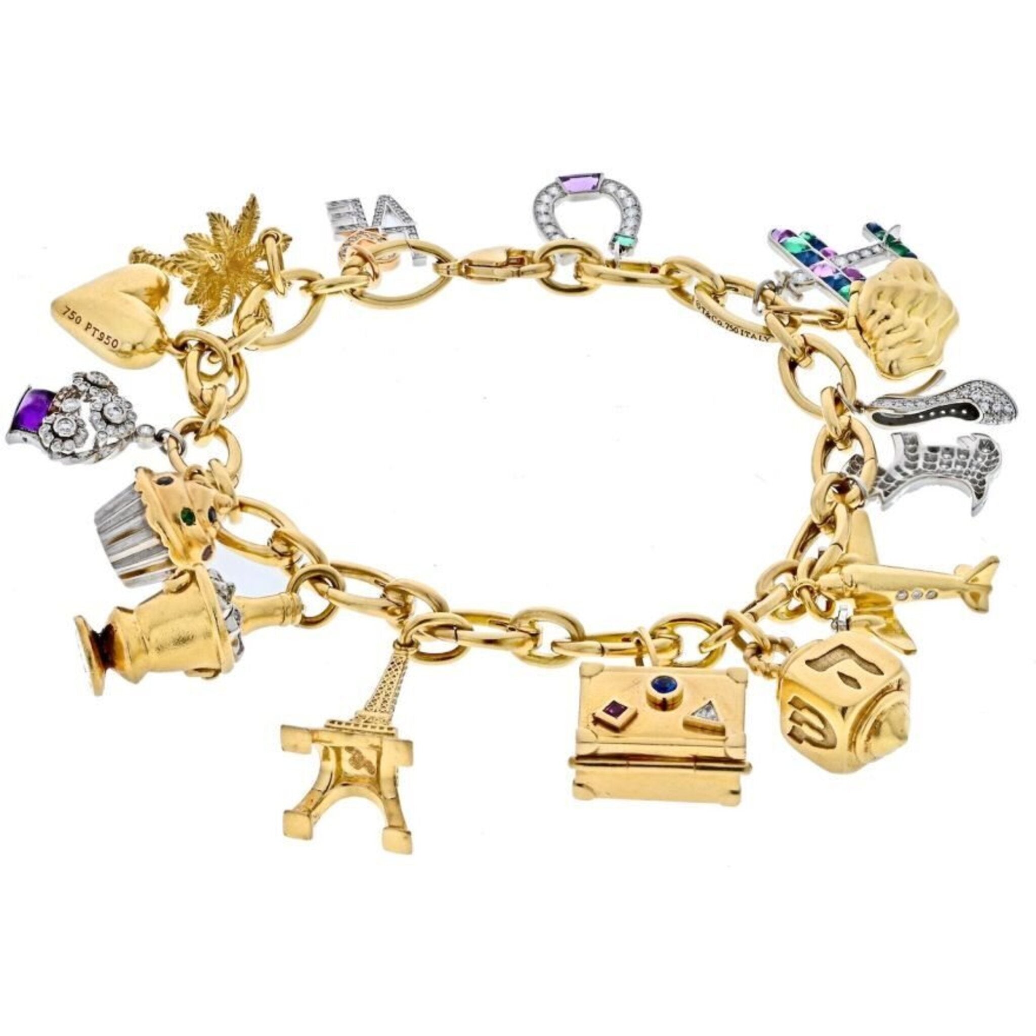 Tiffany & Co Bracelet With Heart Lock and Disc Charm in Yellow Gold | New  York Jewelers Chicago