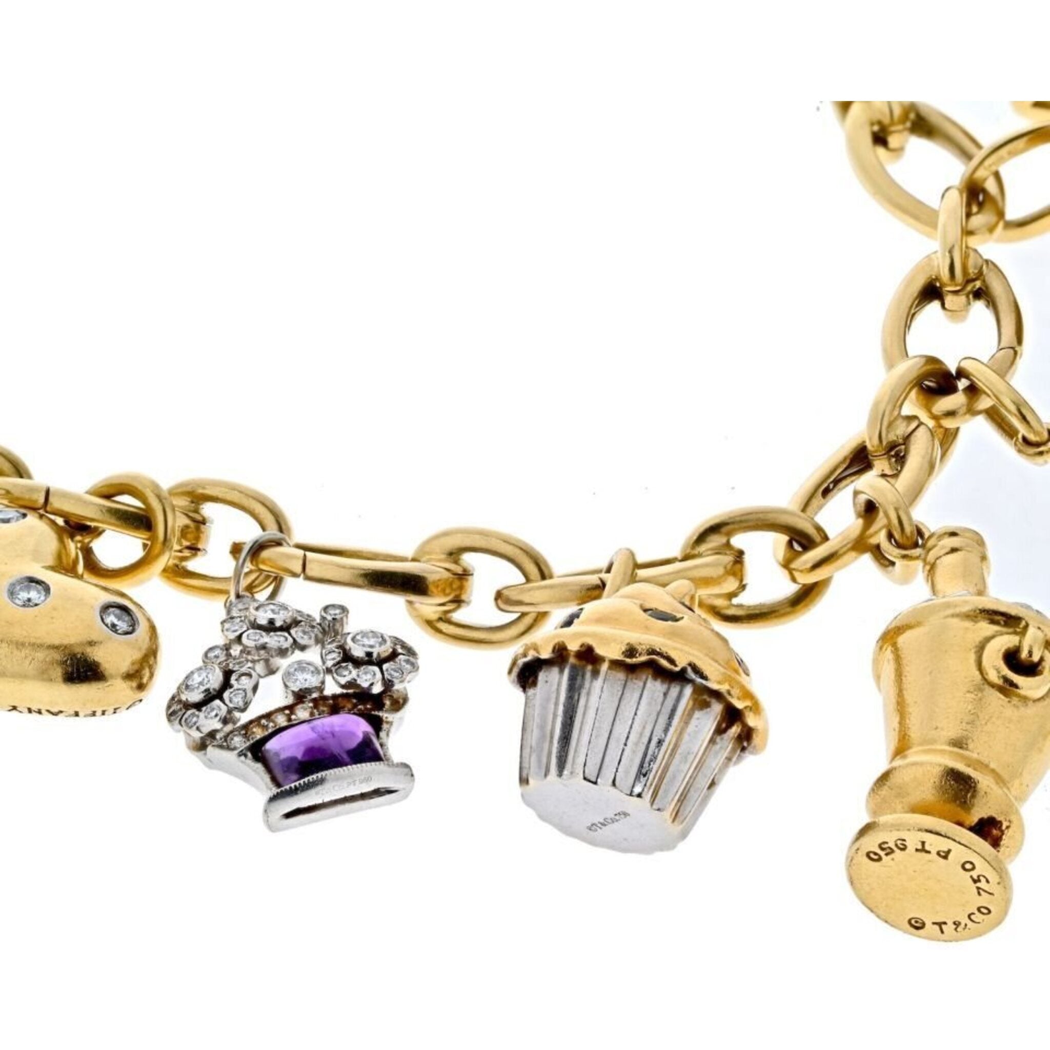 Tiffany charm sales bracelet gold