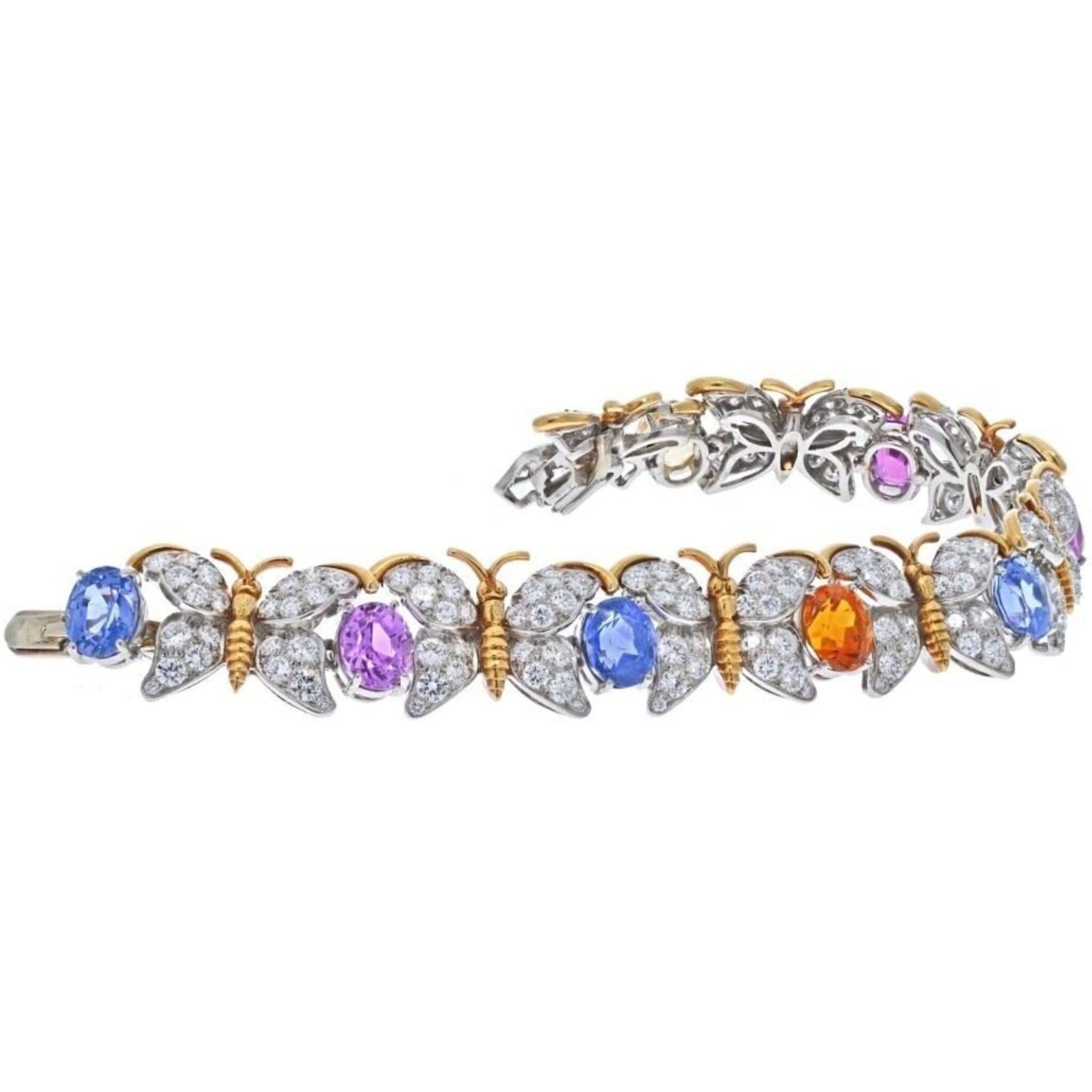 Estate Tiffany & Co. Platinum 'Victoria' 3.47 Carat Diamond Line Bracelet