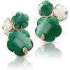 Pasquale Bruni  - Ton Joli Bouquet Earrings in 18k Rose Gold with White and Green Agate, White and Champagne Diamonds