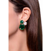 Pasquale Bruni  - Ton Joli Bouquet Earrings in 18k Rose Gold with White and Green Agate, White and Champagne Diamonds