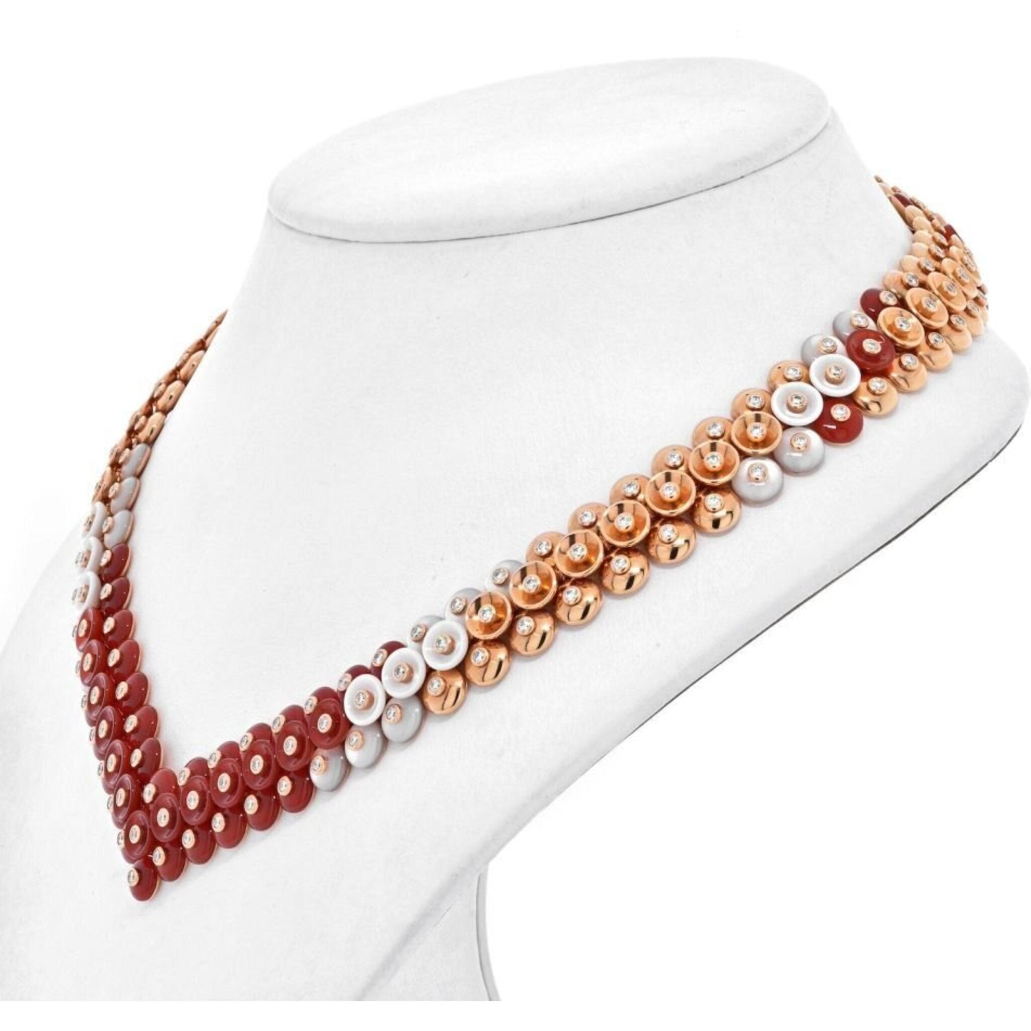 Van Cleef Arpels 18k Rose Gold Alhambra Diamond Grey Mother Of Pearl  Necklace | avaelma.com