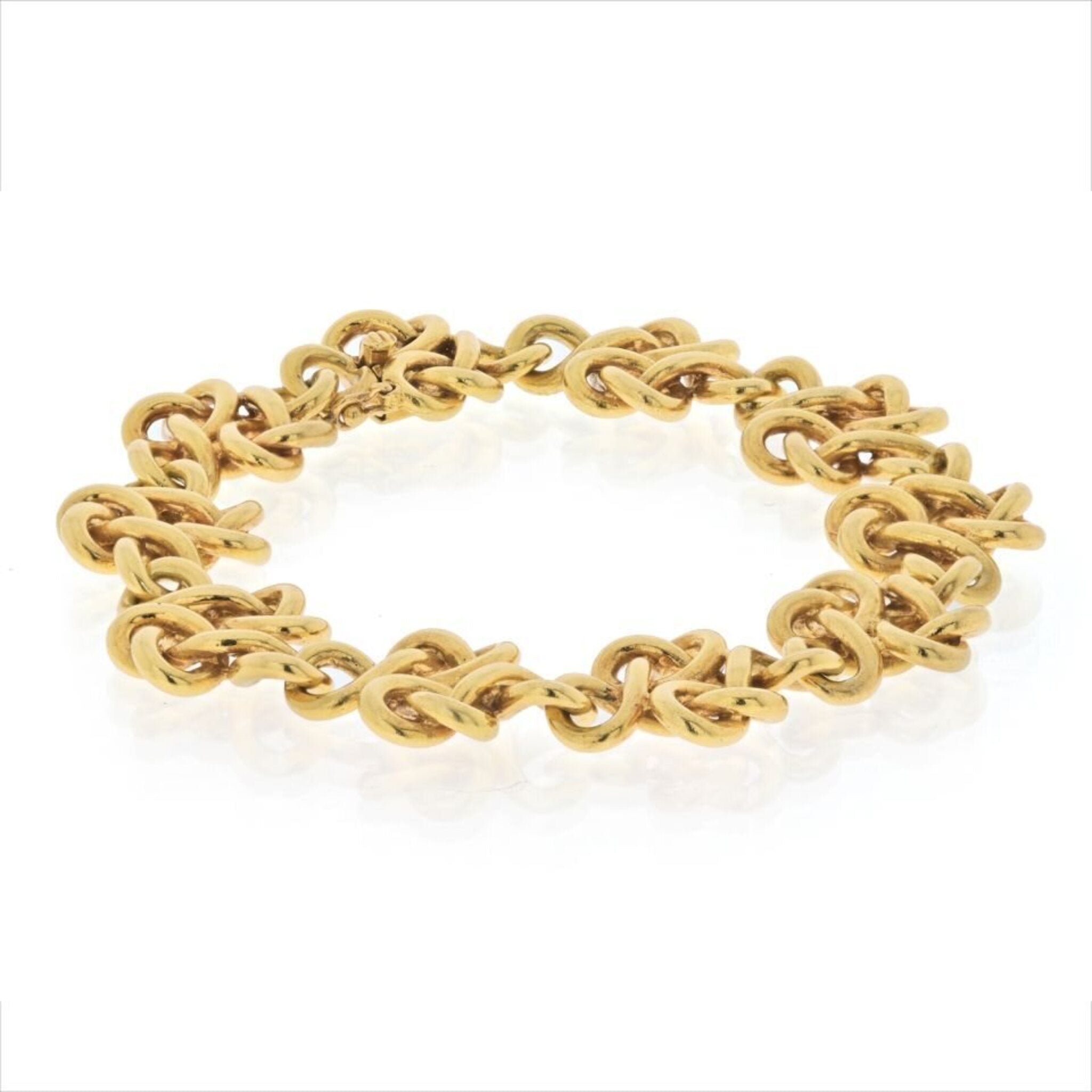 Roberto Coin Designer Gold 18K Yellow Gold Oval Alternating Link Bracelet