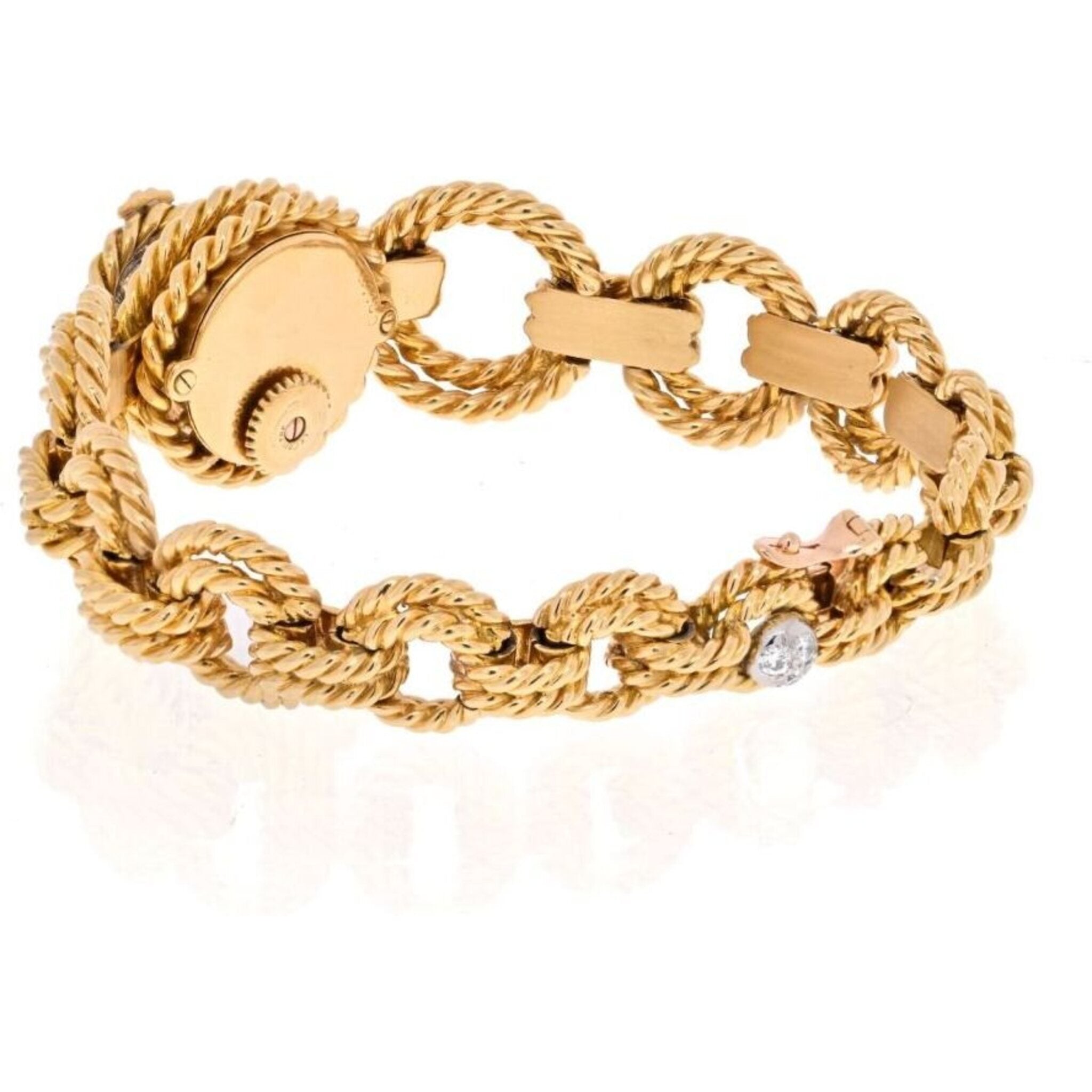 Vintage 18K Gold Twist Open Link Bracelet