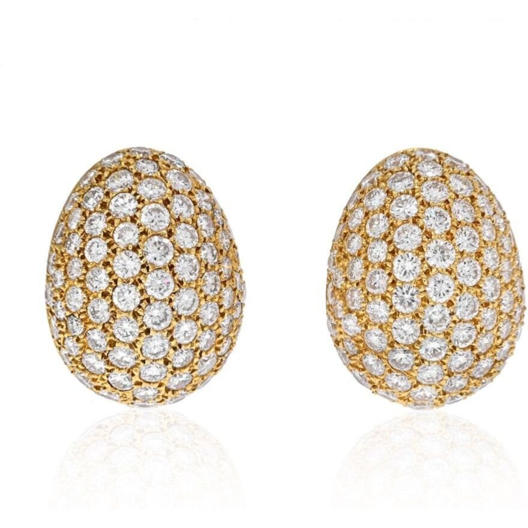 Van Cleef Arpels 18K Yellow Gold Pave Round Diamond Cluster