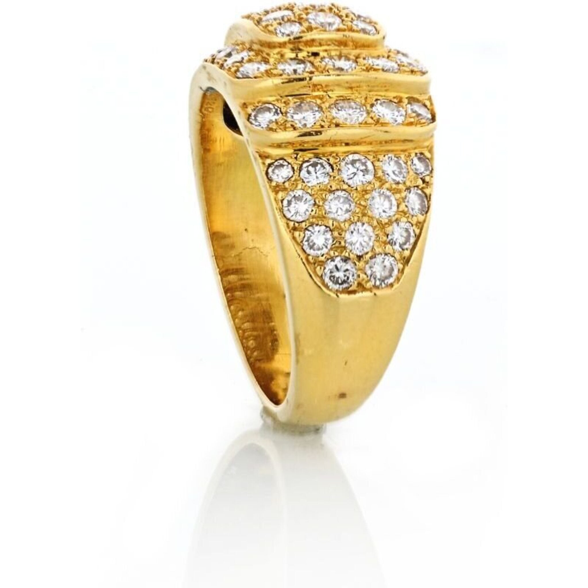 Perlée diamonds ring, 5 rows 18K yellow gold, Diamond - Van Cleef & Arpels